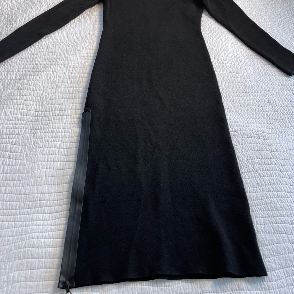 Alice + Olivia Black Midi Bodycon Long Sleeve Classic Dress Size Small-medium - Picture 6 of 15